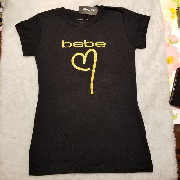 WOMENS BEBE LOGO TEE - Picture 1 of 6